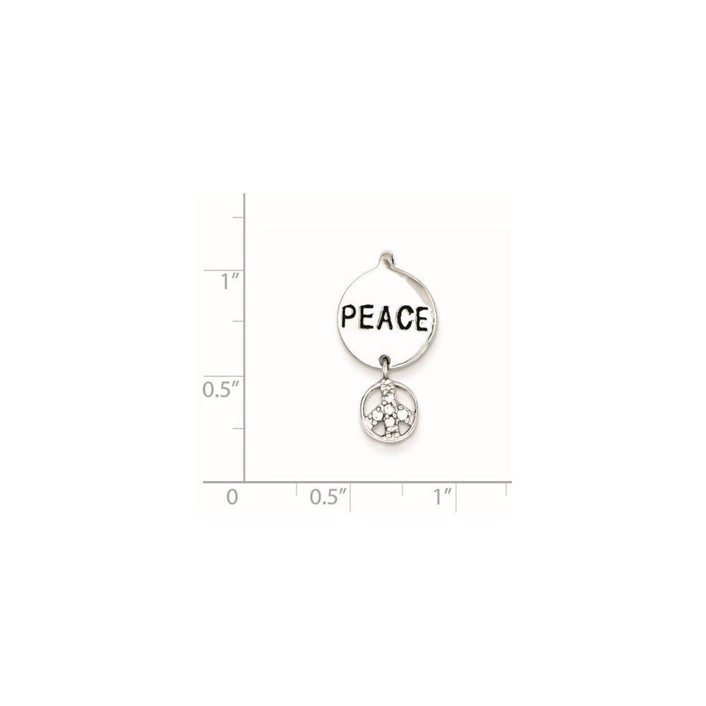 Sterling Silver CZ Peace Inspiration Pendant