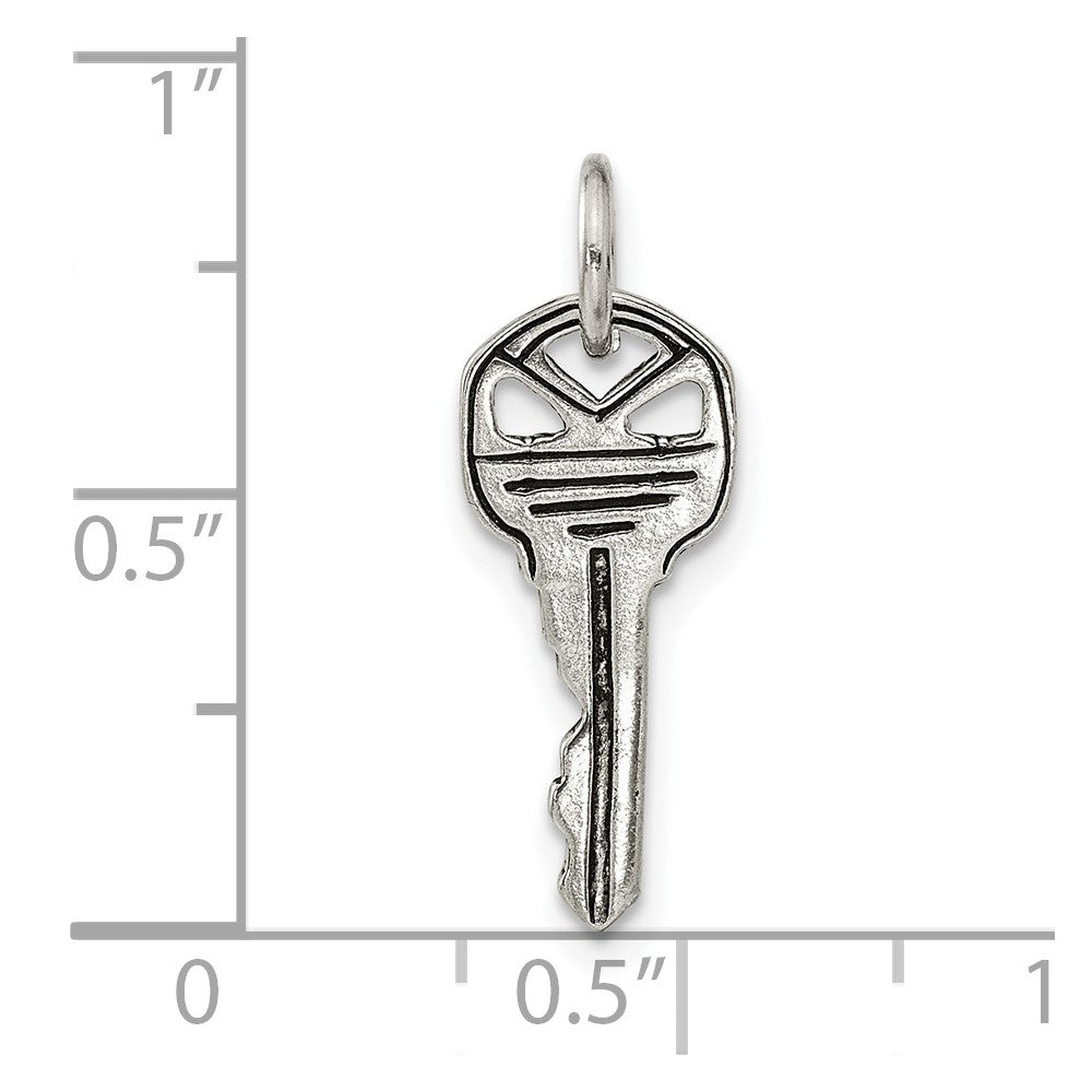 Sterling Silver Antiqued Key Charm