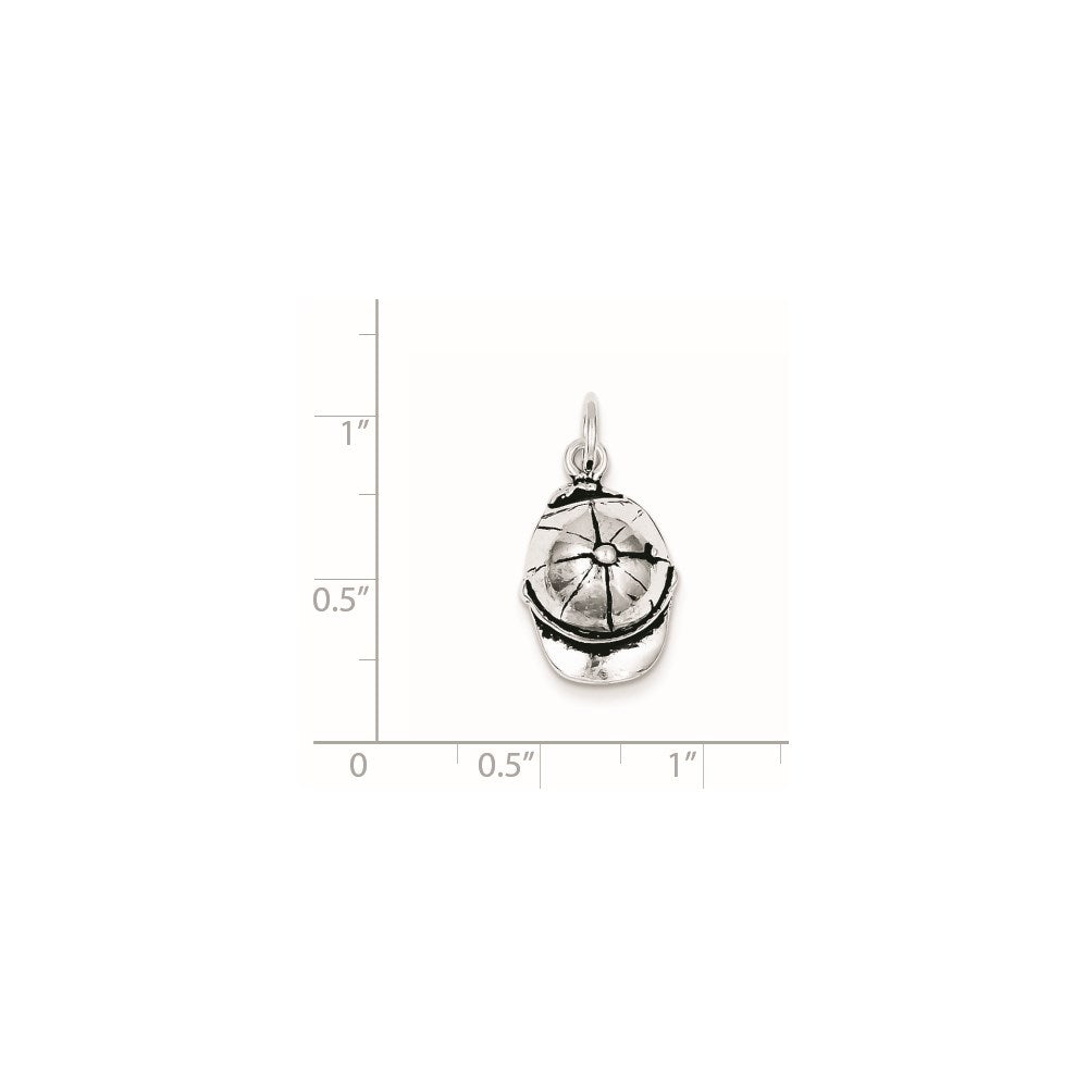 Sterling Silver Antiqued Ball Cap Charm