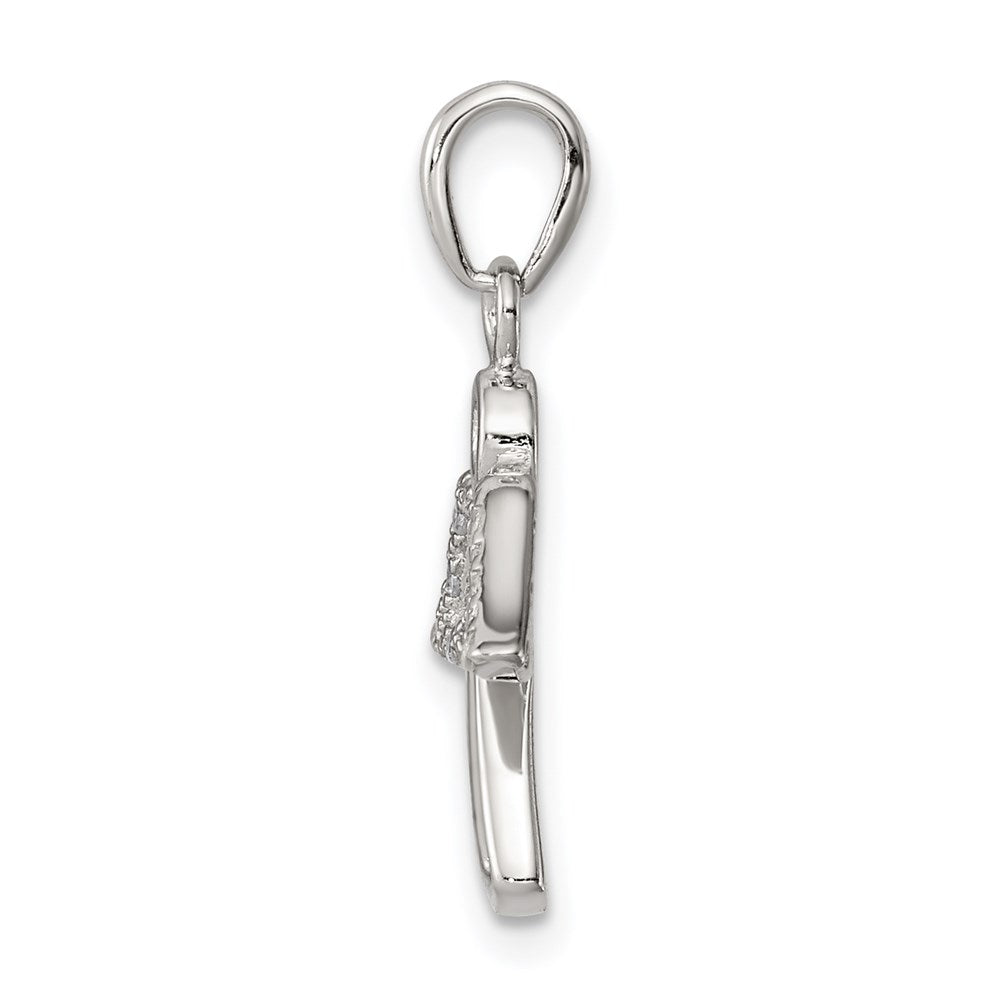 Sterling Silver Angel w/ CZ Wings Pendant