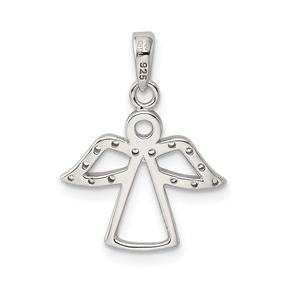 Sterling Silver Angel w/ CZ Wings Pendant