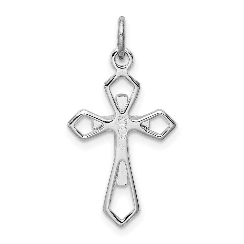 Sterling Silver Rhodium-plated & Vermeil Cross Pendant