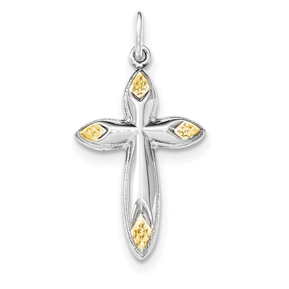 Sterling Silver & Gold-tone Hollow Cross Pendant