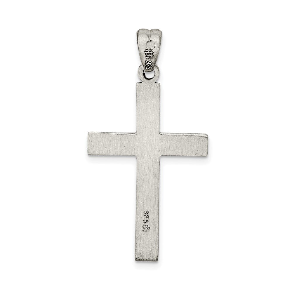 Sterling Silver Antiqued, Polished and Brushed Latin Cross Pendant