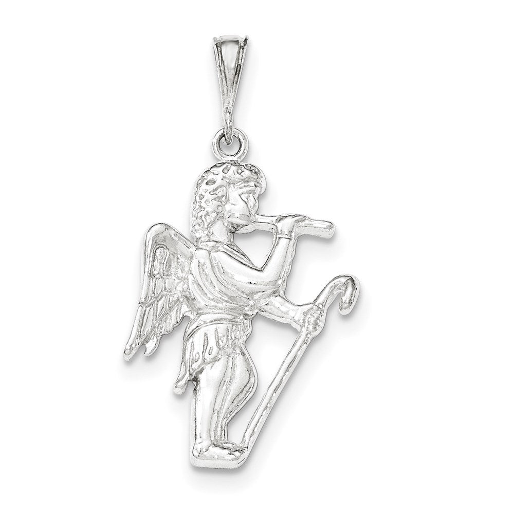 Sterling Silver Polished Gabriel Blowing Trumpet Pendant