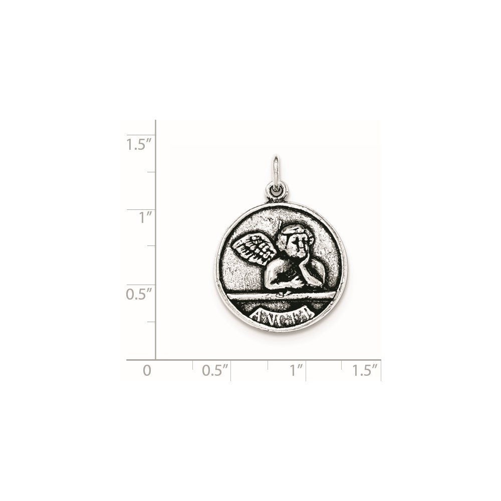 Sterling Silver Antiqued Raphael Angel Pendant
