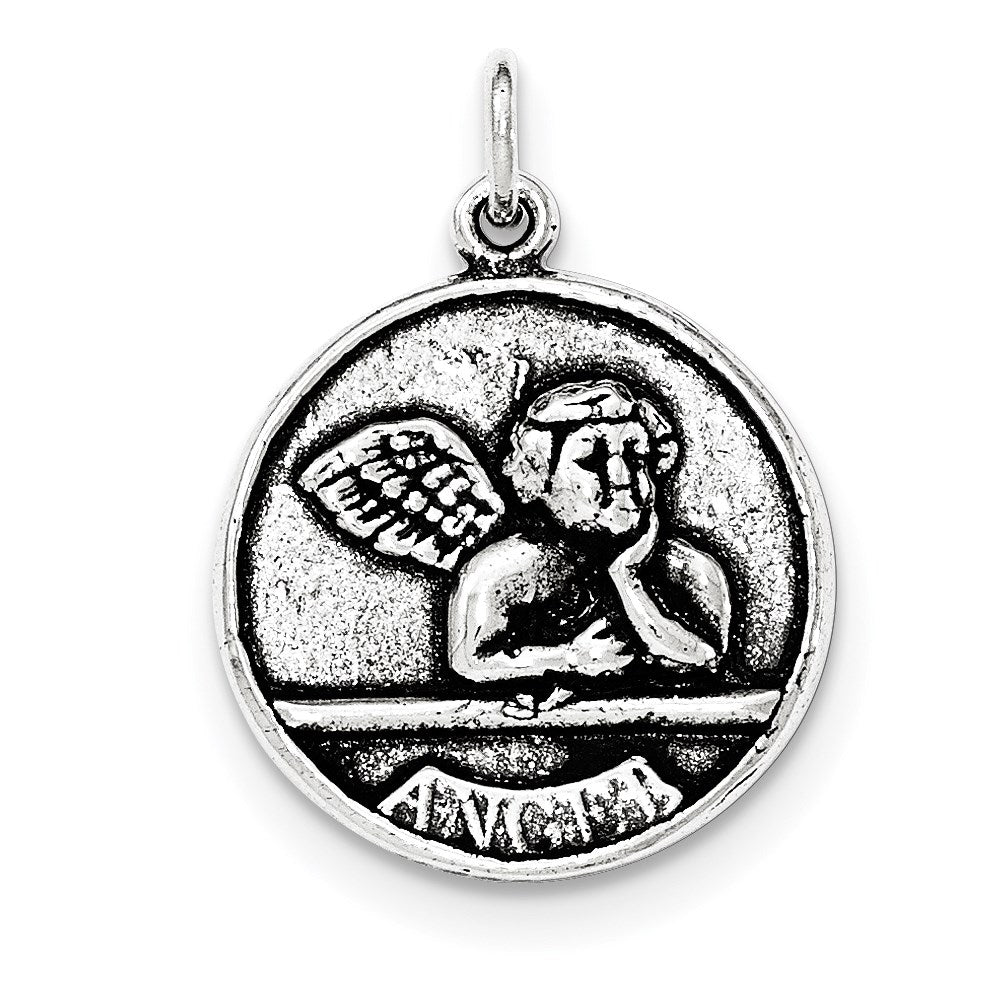 Sterling Silver Antiqued Raphael Angel Pendant