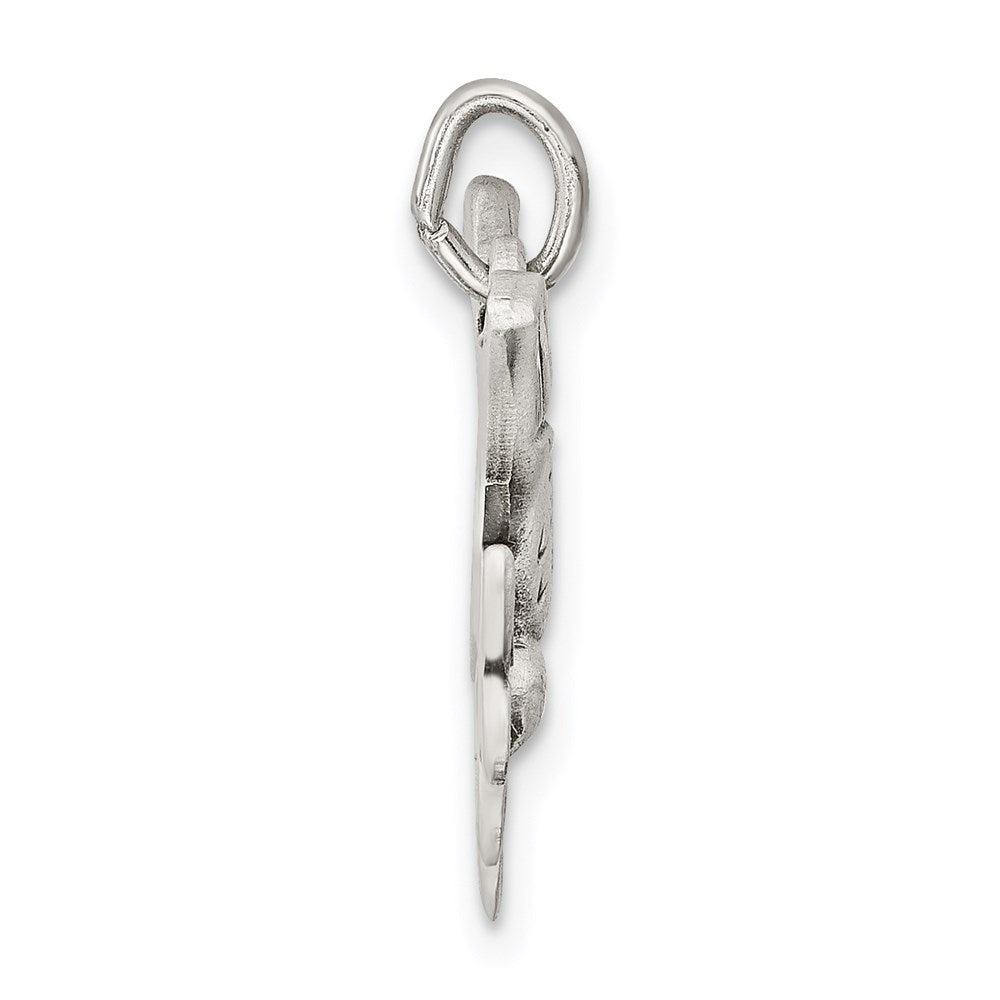 Sterling Silver Antiqued Dove Medal Pendant