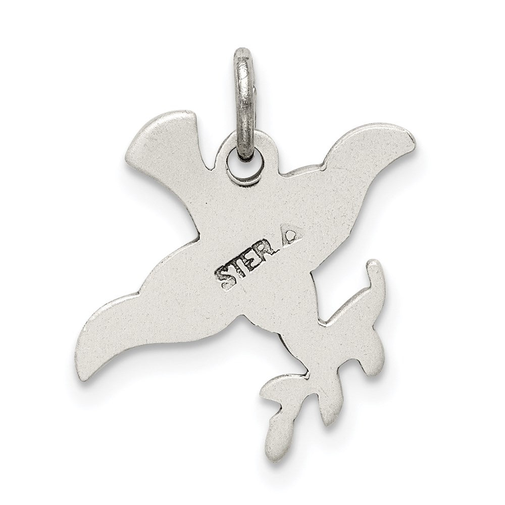 Sterling Silver Antiqued Dove Medal Pendant