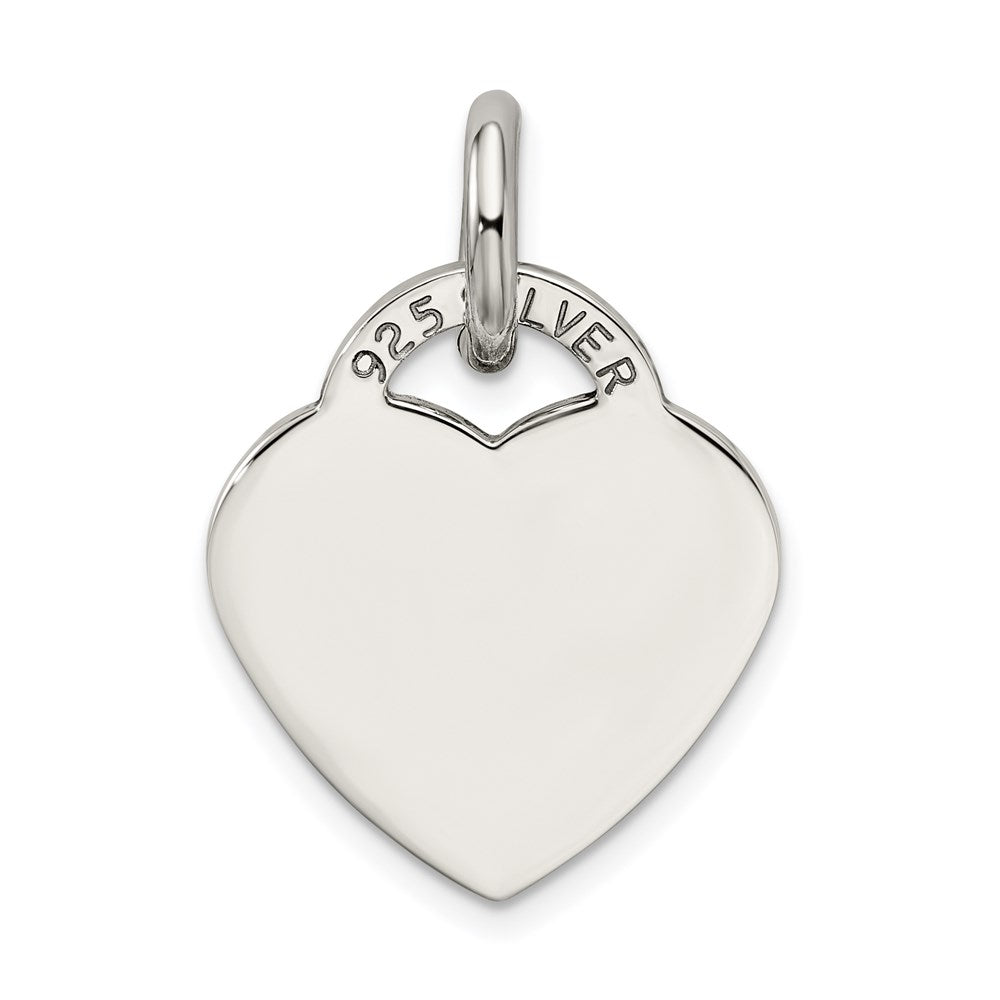 Sterling Silver Polished 'I Love u' Engraved Heart Pendant