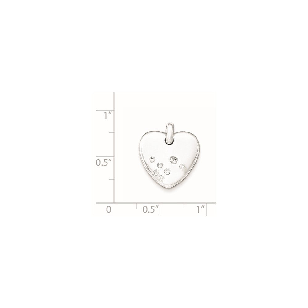 Sterling Silver CZ Heart Pendant