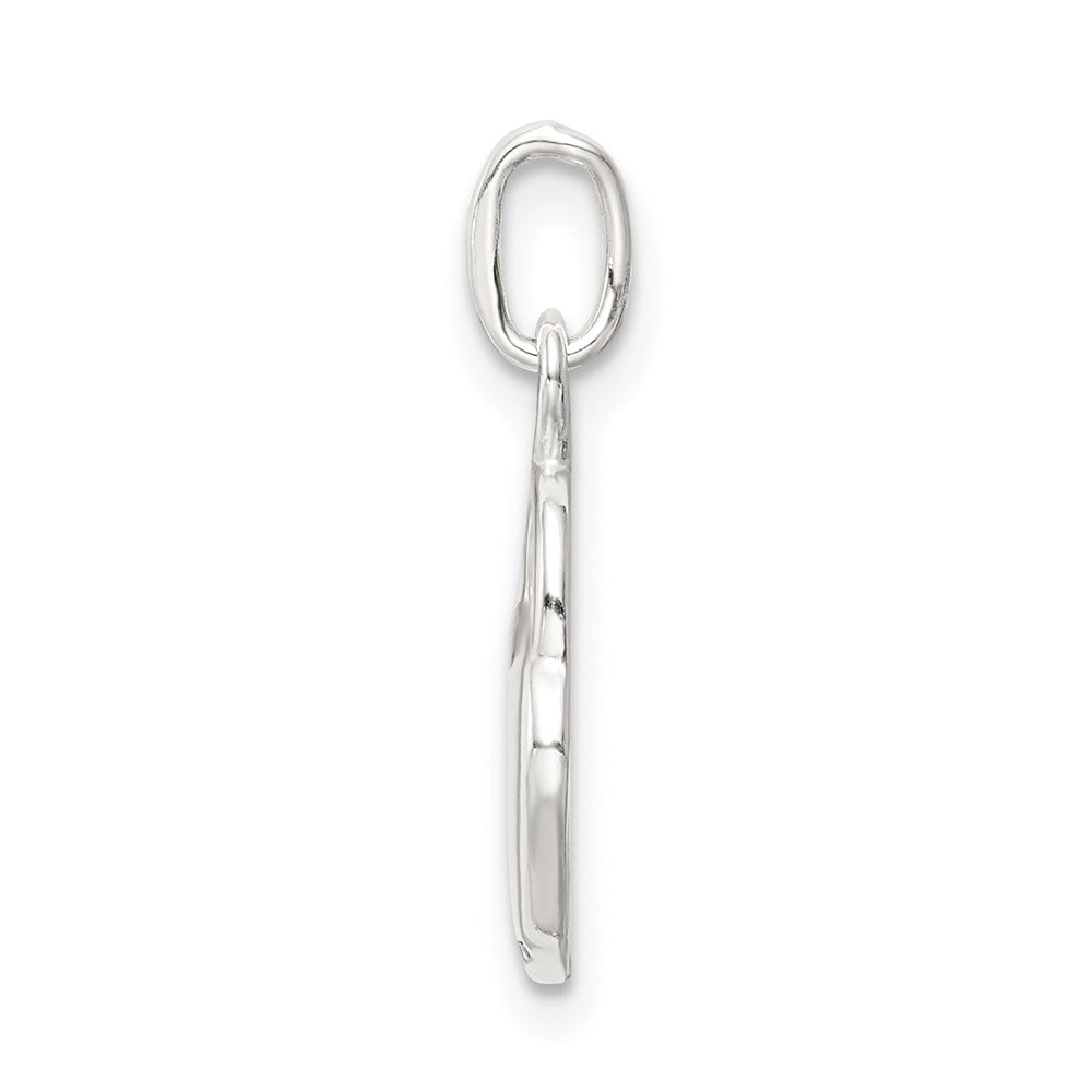 Sterling Silver Polished Diamond-cut Heart Lock Charm