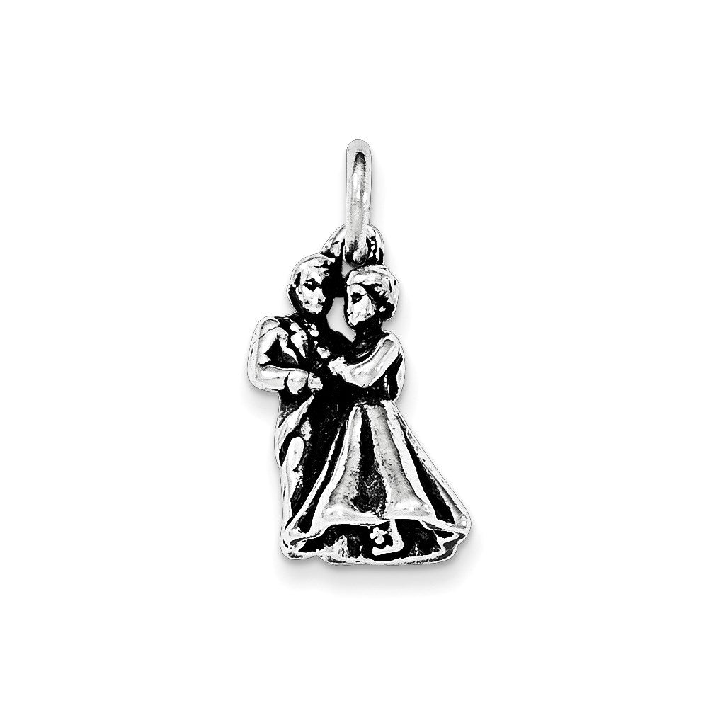 Sterling Silver Antiqued Man & Woman Embracing Pendant