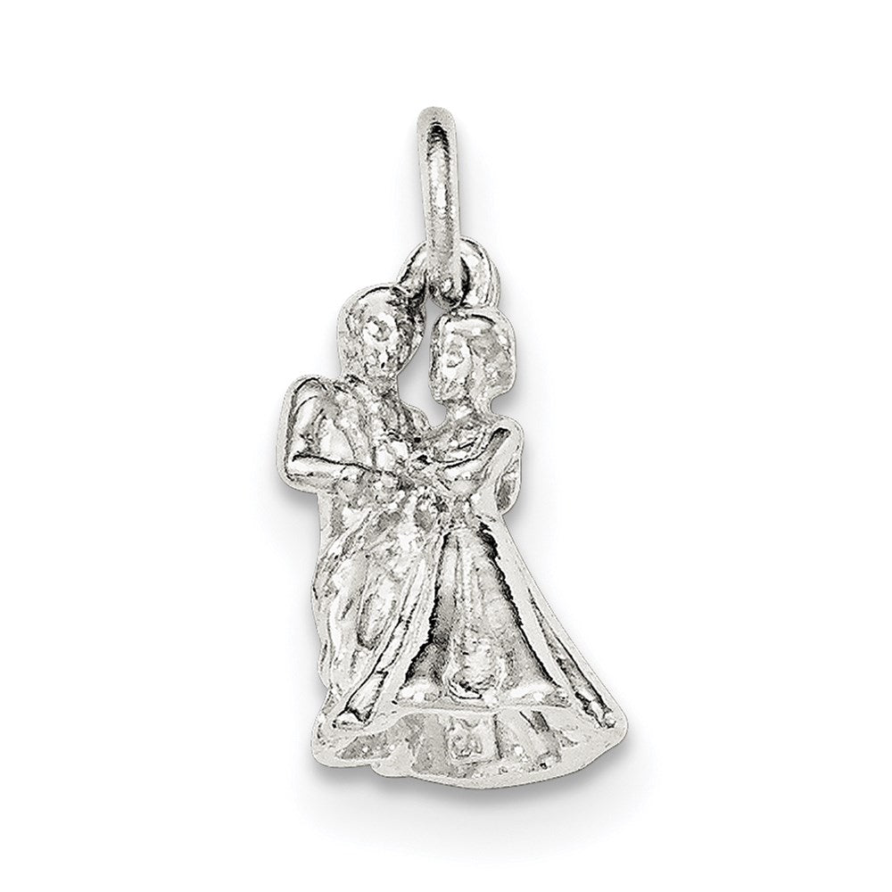 Sterling Silver Polished Man & Woman Embracing Pendant