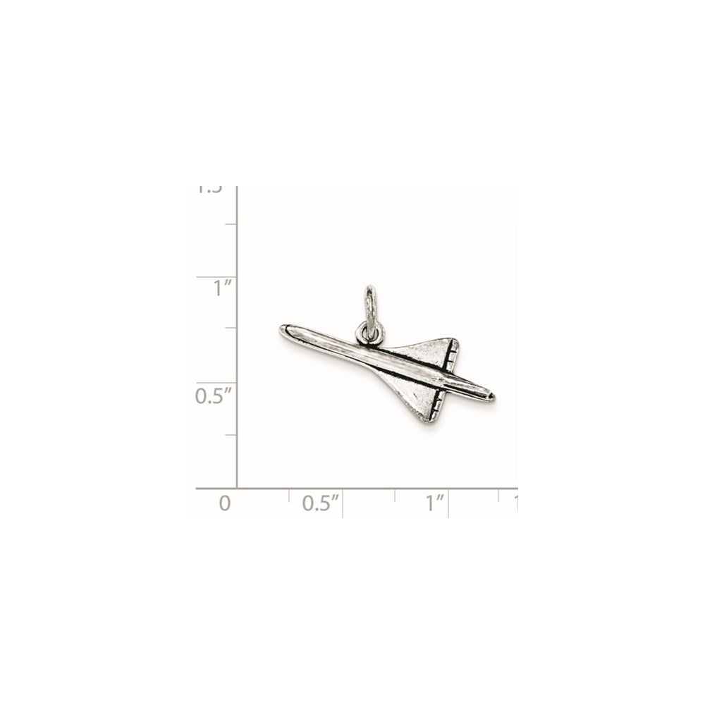 Sterling Silver Antiqued Airplane Pendant