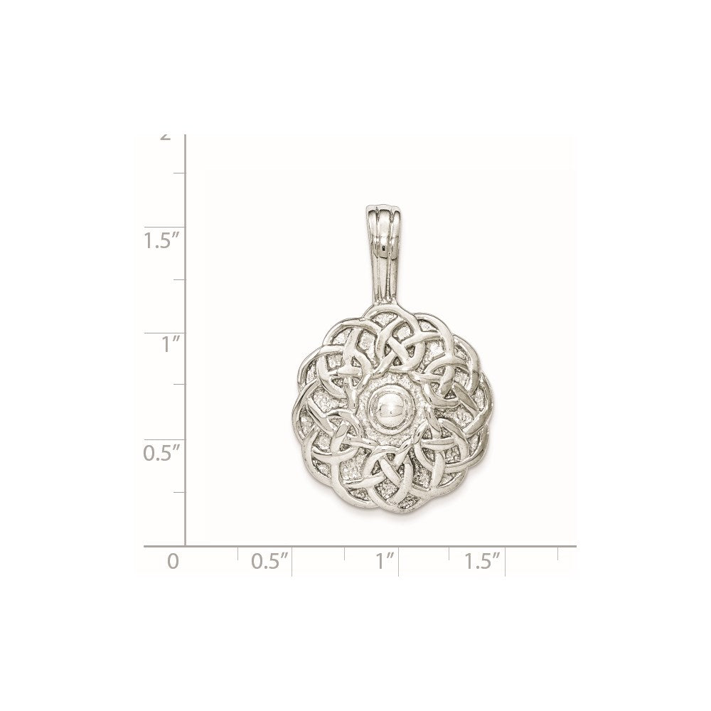 Sterling Silver Polished and Textured Chain Slide Pendant