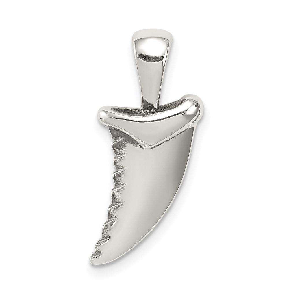 Sterling Silver Polished Shark tooth Pendant