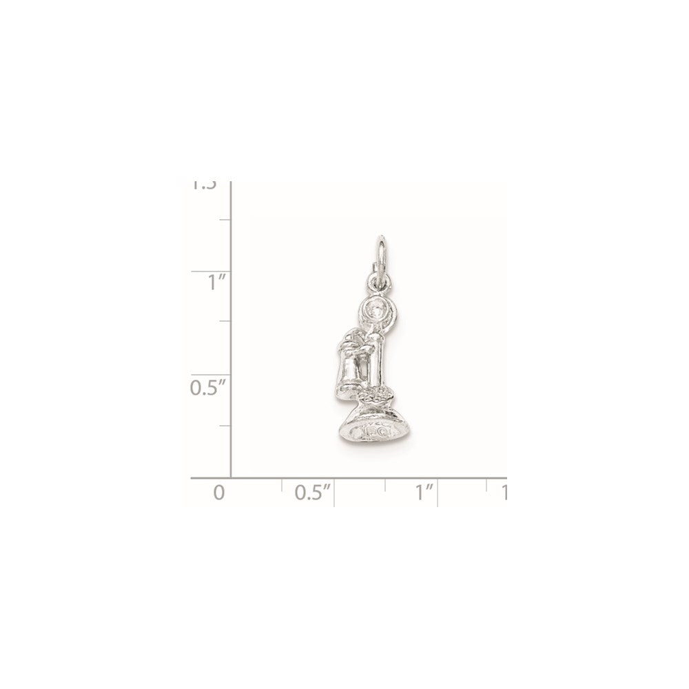 Sterling Silver Polished Old Fashioned Phone Pendant