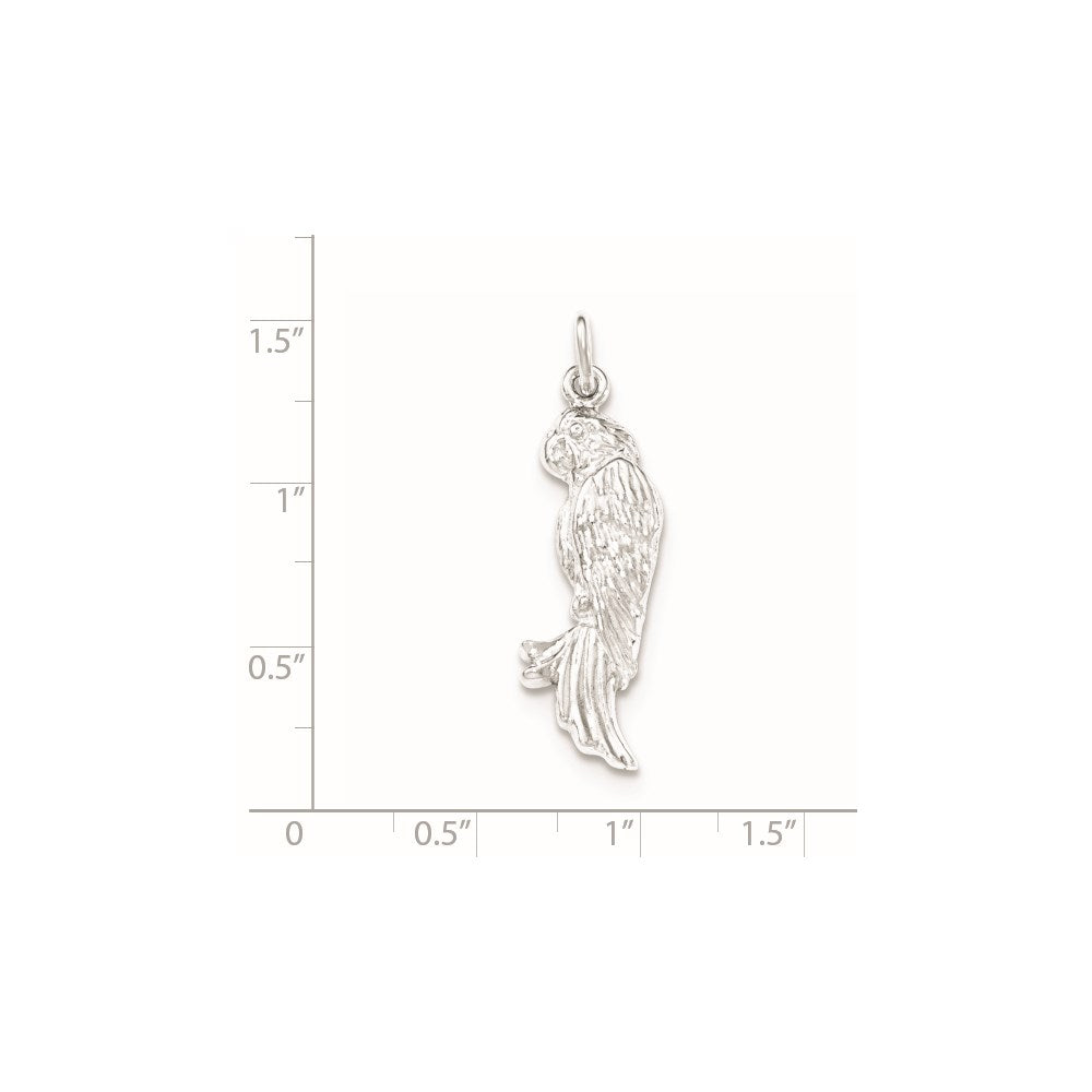 Sterling Silver Polished Parrot Pendant