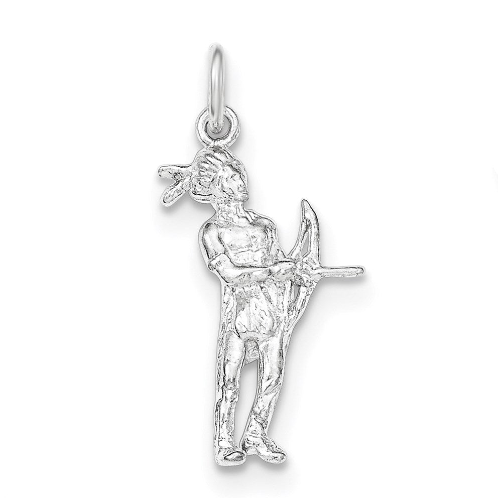 Sterling Silver Polished Man w/Bow & Arrow Pendant