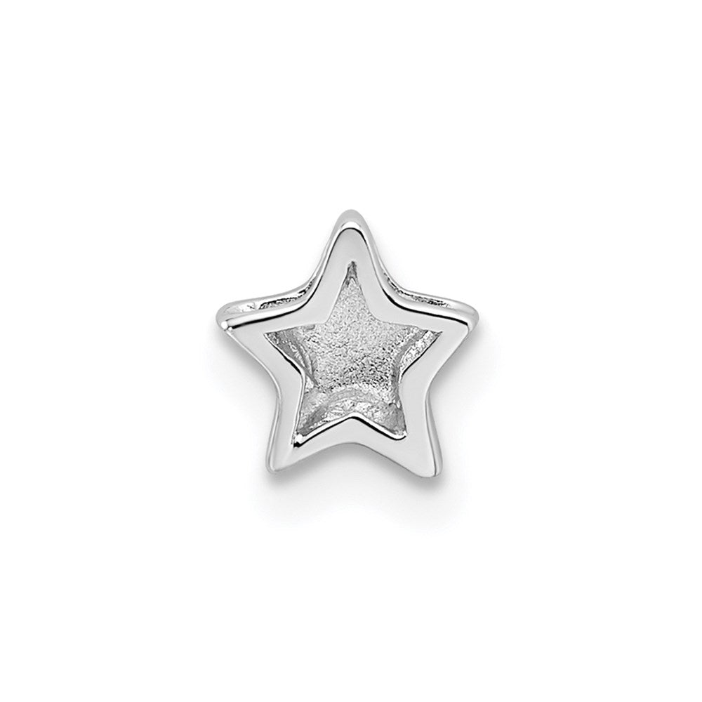 Sterling Silver Rhodium plated Star Slide Charm