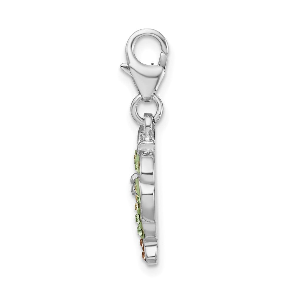 Sterling Silver Amore La Vita Rhodium-plated Swarovski Palm Tree Charm