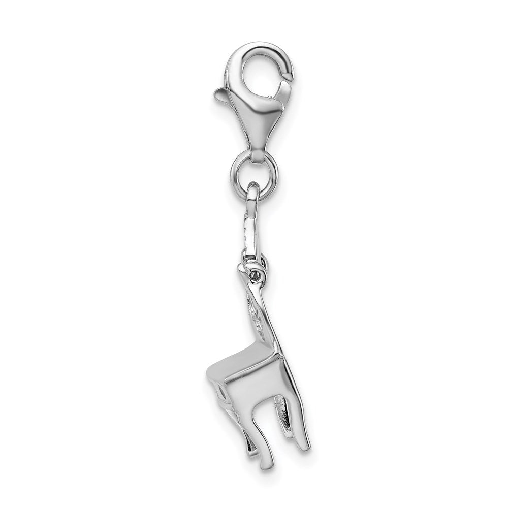 Sterling Silver Amore La Vita Rhodium-pl Polished Enameled Vanity Charm