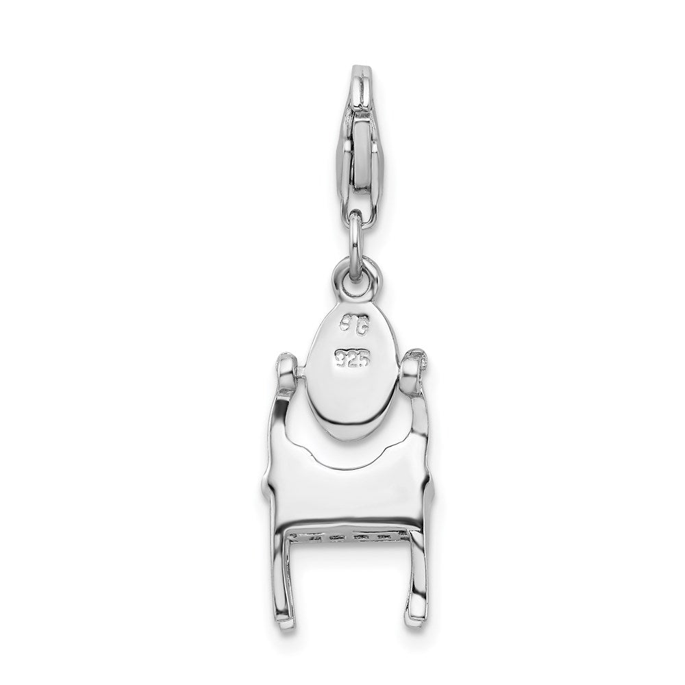 Sterling Silver Amore La Vita Rhodium-pl Polished Enameled Vanity Charm