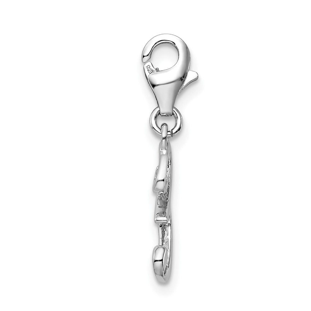 Sterling Silver Amore La Vita Rhodium-plated Polished Number 3 Charm