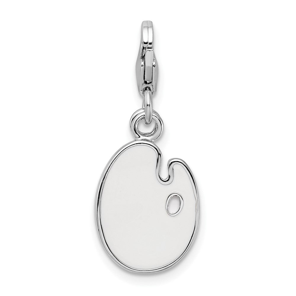 Sterling Silver Amore La Vita Rhod-pl Enameled 3-D Palette Brush Charm