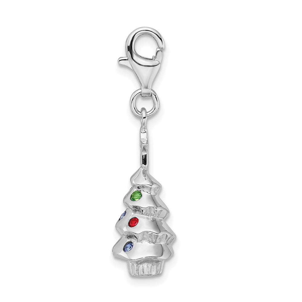 Sterling Silver Amore La Vita Rhodium-pl Multi Glass Stone Tree Charm