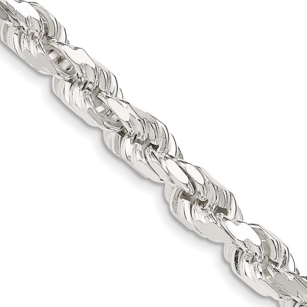 Sterling Silver 7mm Diamond-cut Rope Chain – TreasureFineJeweler