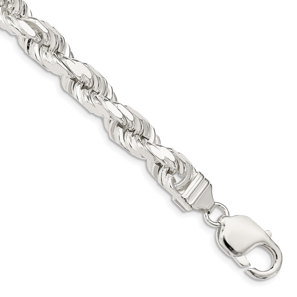Sterling Silver 8mm Diamond-cut Rope Chain – TreasureFineJeweler