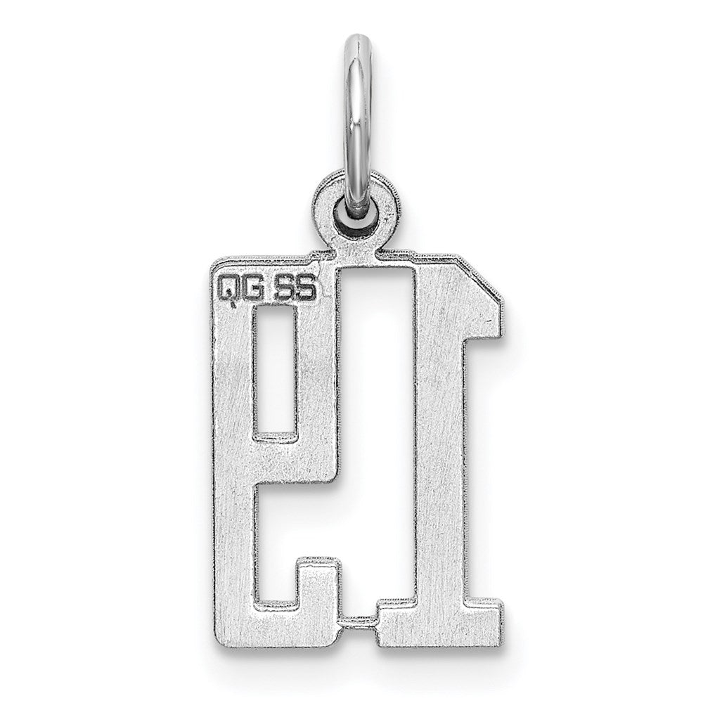Sterling Silver/Rhodium-plated Elongated Number 19 Charm