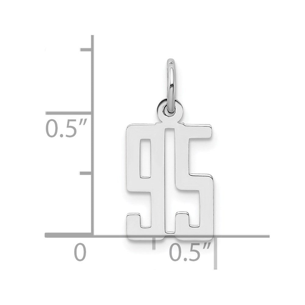 Sterling Silver/Rhodium-plated Elongated Number 95 Charm