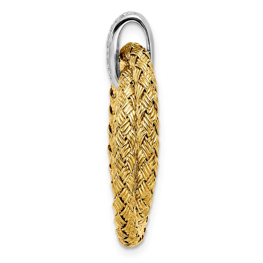 Leslie's Sterling Silver w/Yellow Rhodium & CZ Braided Pendant