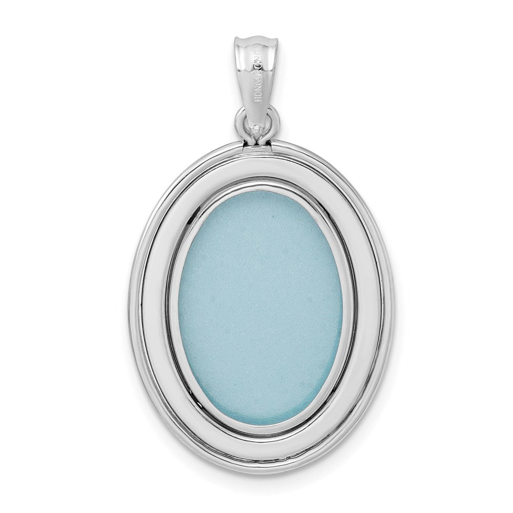 Sterling Silver Rhodium-plated Diamond Forever in My.. Oval Open Locket