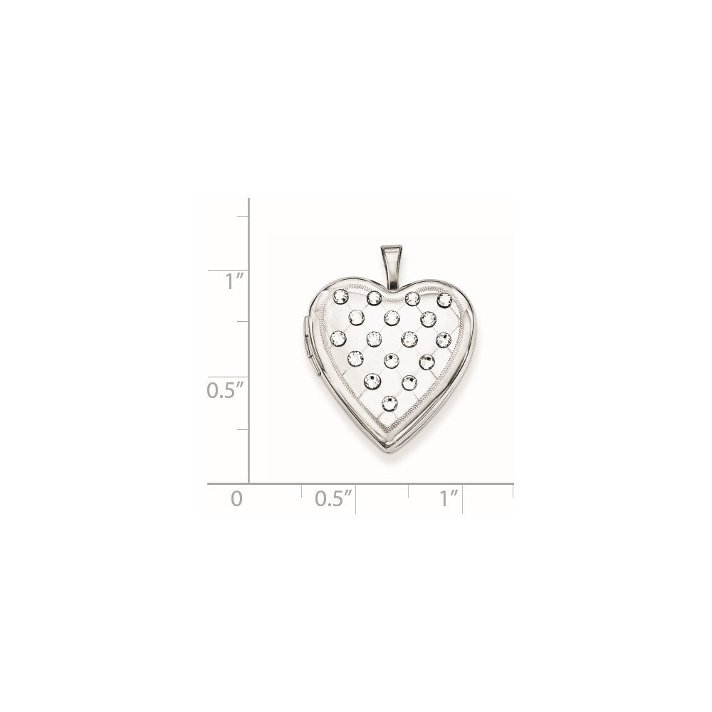 Sterling Silver Crystal Heart Locket
