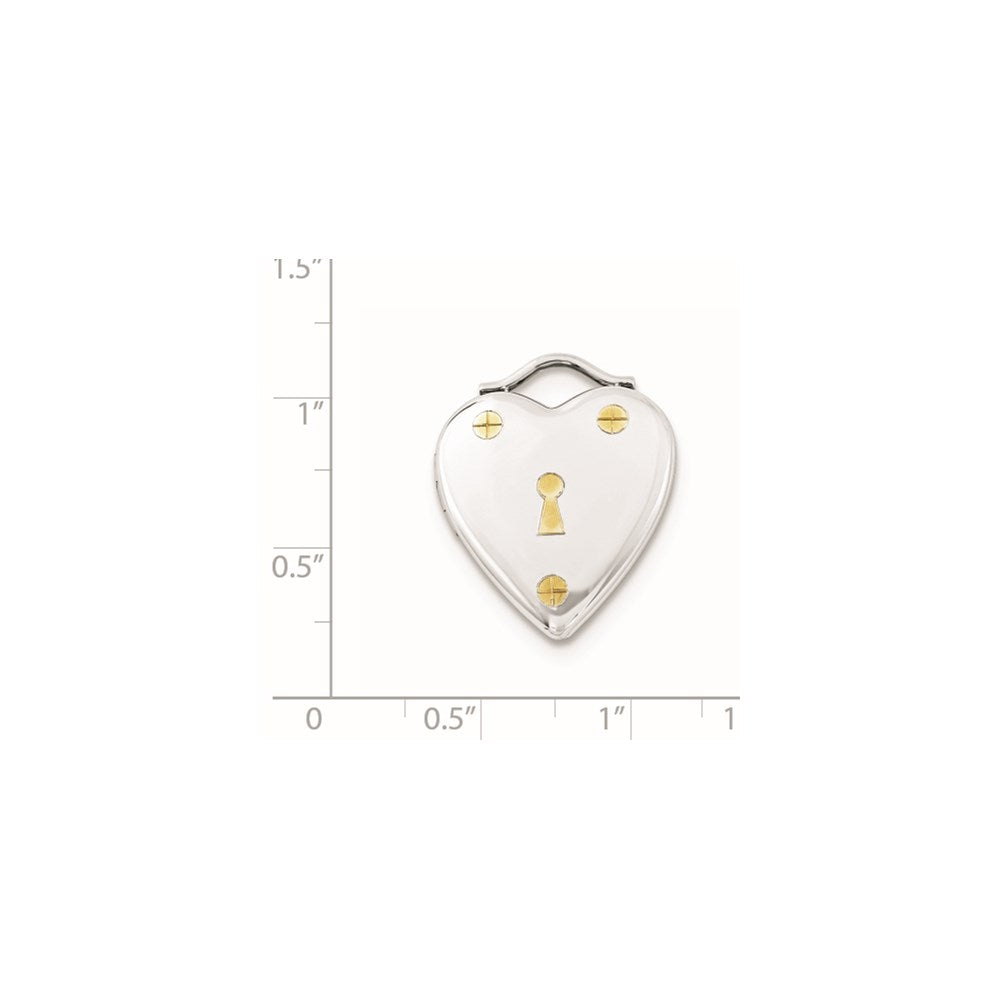 Sterling Silver Gold Plated 20mm Heart Locket