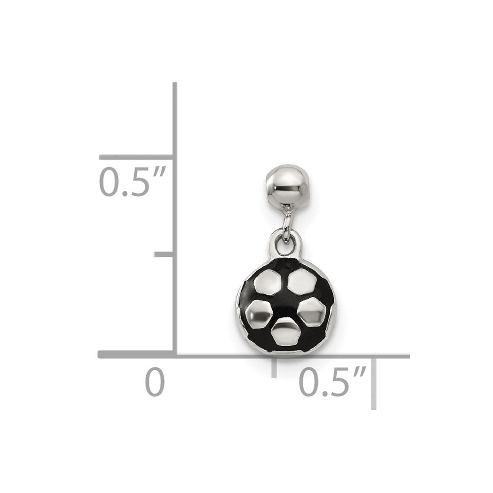 Sterling Silver Mio Memento Enamel Dangle Soccer Ball Charm