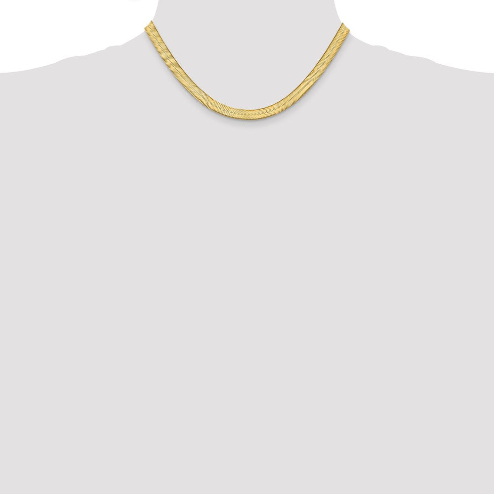 14k 6.5mm Silky Herringbone Chain