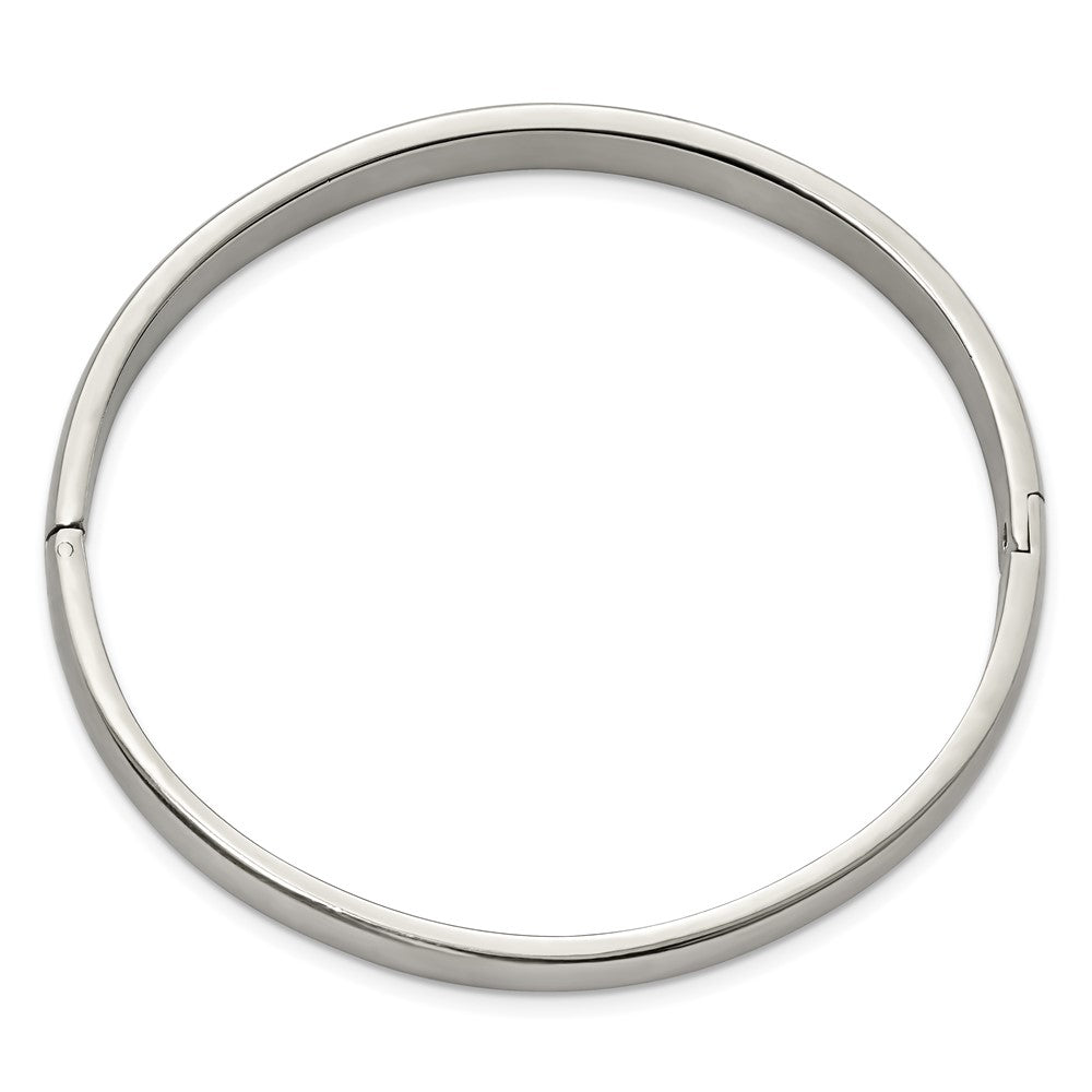 Stainless Steel Brushed and Polished 8mm Hinged Bangle