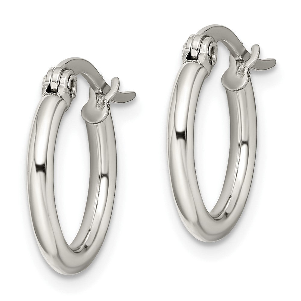 Stainless Steel Polished 15.5mm Diameter Hoop Earrings