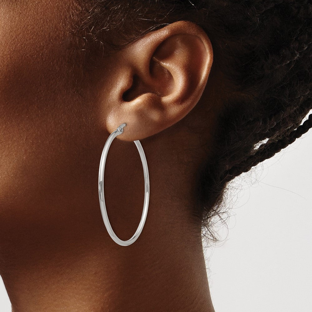 Stainless Steel Polished Hoop Earrings