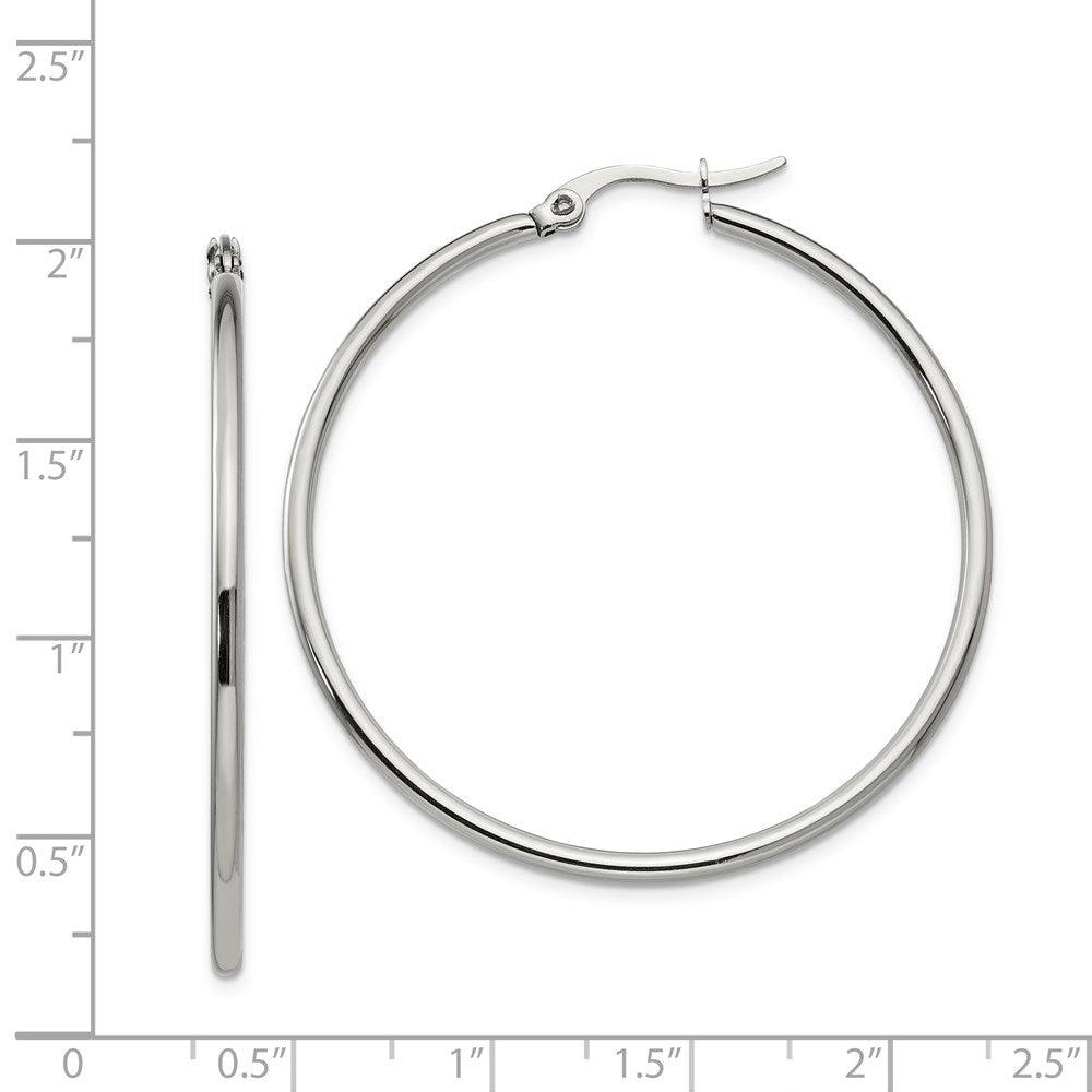 Stainless Steel Polished Hoop Earrings