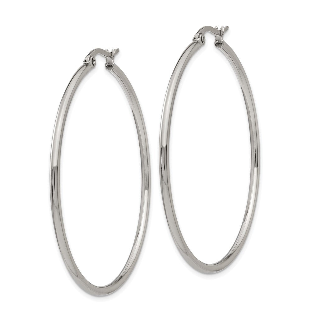 Stainless Steel Polished 48mm Diameter Hoop Earrings