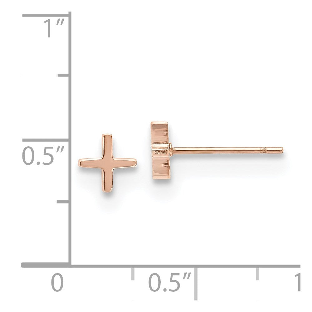 Stainless Steel Polished Rose IP-plated X Post Earrings