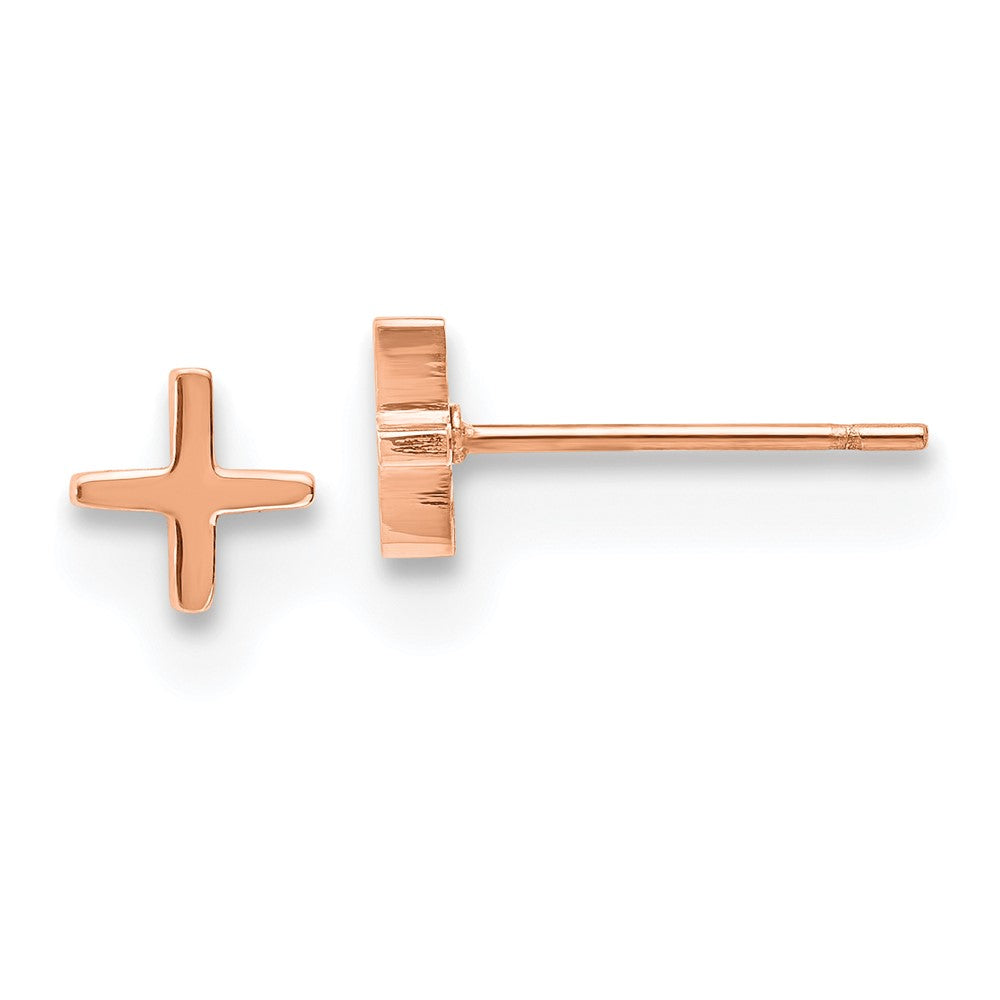 Stainless Steel Polished Rose IP-plated X Post Earrings