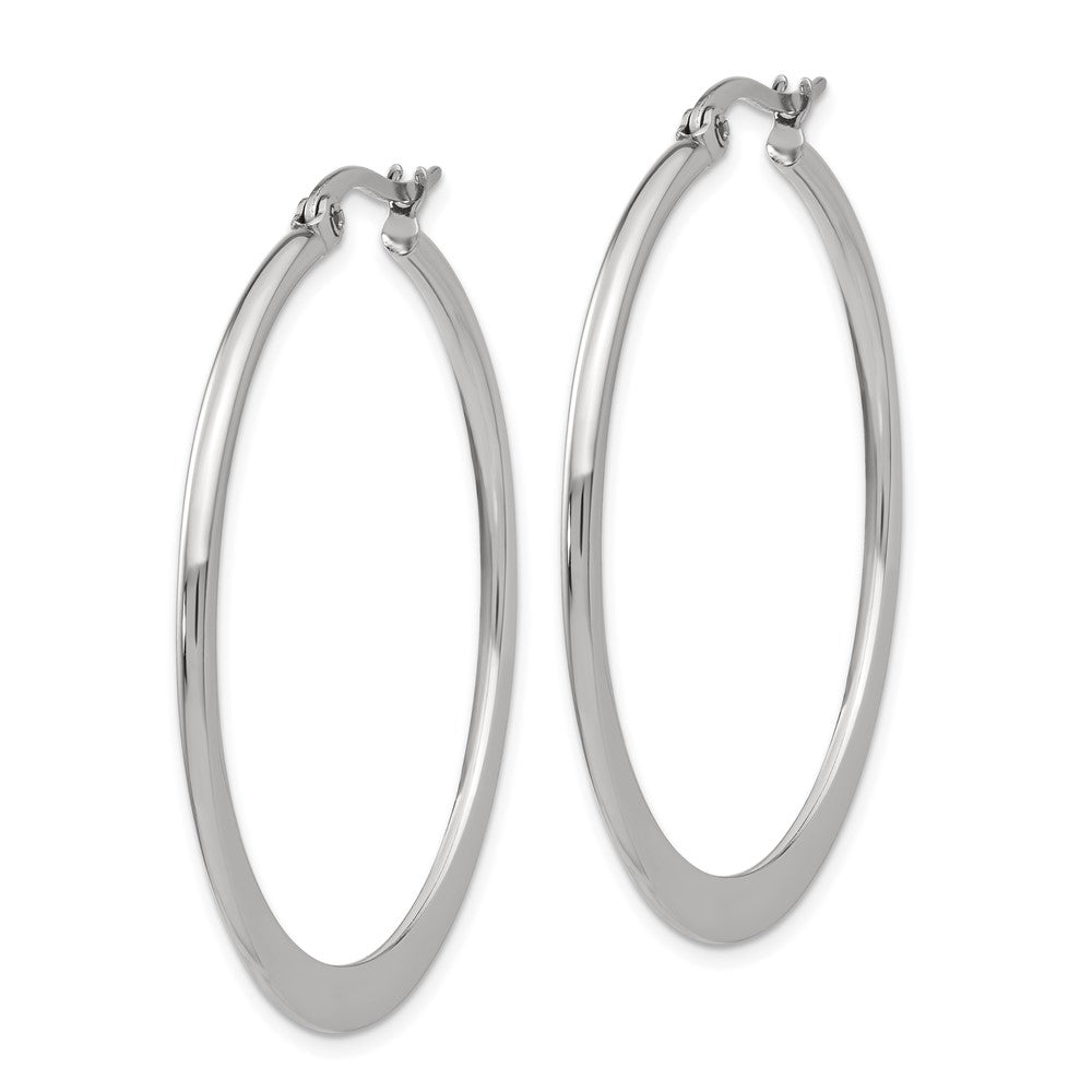 Stainless Steel Polished 40mm Diameter Hoop Earrings