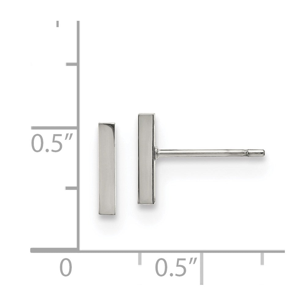 Stainless Steel Polished Bar Post Earrings